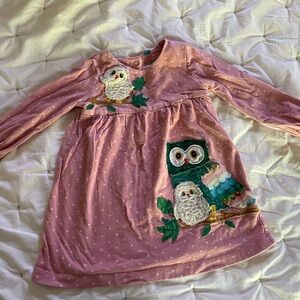 Baby Boden owl appliqué dress
